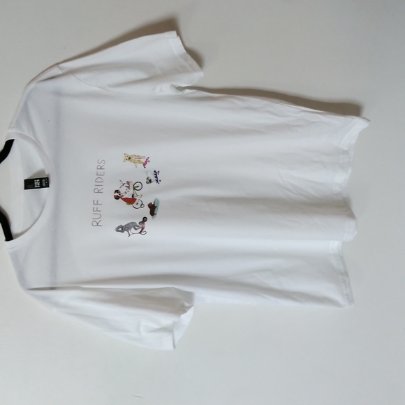 Riders Short Sleeve Crew Neck White T-Shirt - Picture 5 of 6